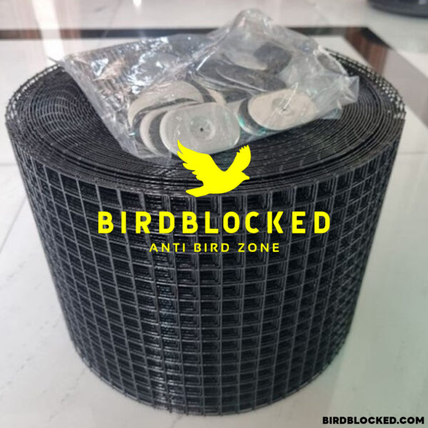 ตาข่ายกันนก หุ้ม PVC สีดำ สำหรับแผงโซล่าเซล Bird Barrier Solar Panel Guard Fence